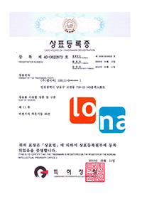 Certificate of Trademark Registration - LONA